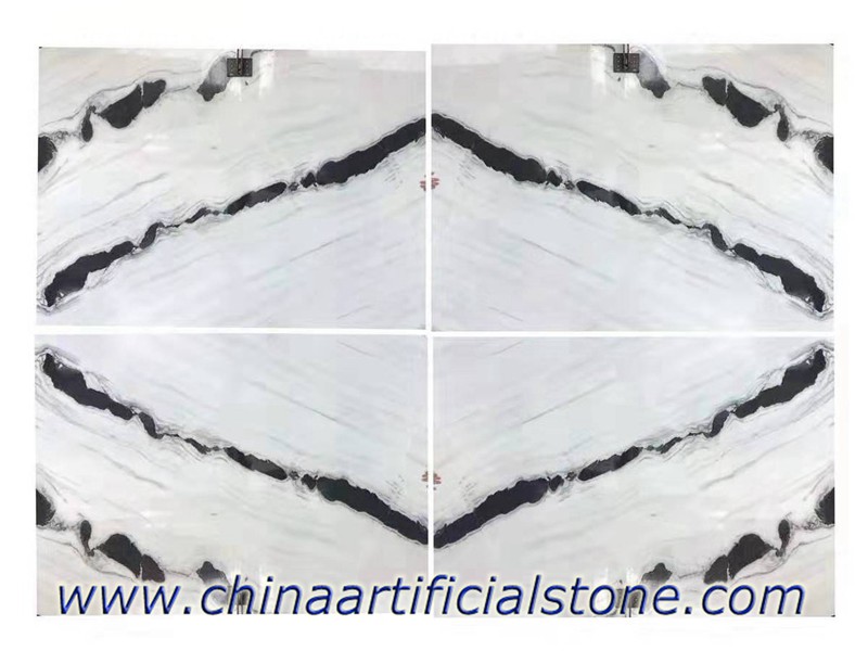 Panda White Marble Book Matched