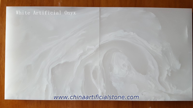 Painéis de pedra de ônix artificial branco puro retroiluminado 