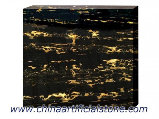 nero portoro marble black com lajes de ouro e azulejos