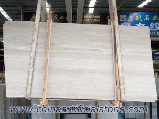 Laje de mármore de madeira branca china veia grão