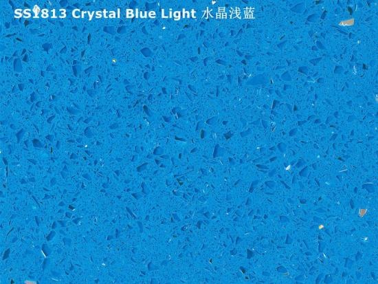 laje de quartzo projetada de cristal azul claro