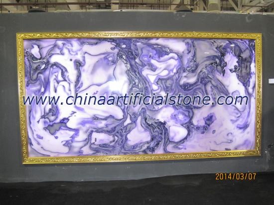china top homem fez painéis de laje de pedra roxa falso ônix fábrica