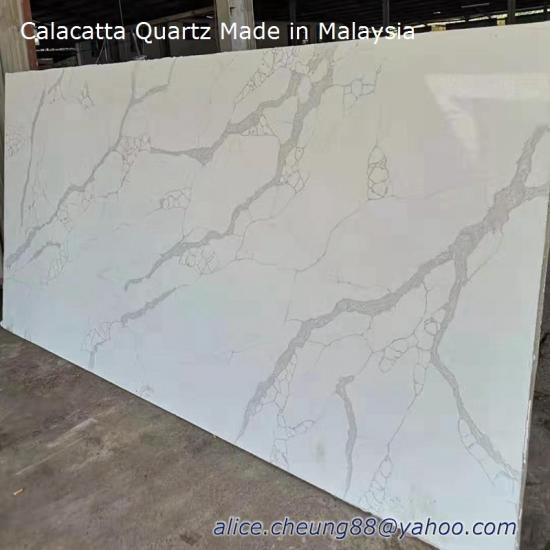 china top lajes de quartzo calacatta laza fabricadas na malásia fábrica