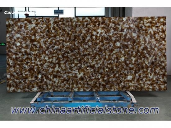 china top Caramelo Mar de Jade Vidro Glass2 Lajes para Bancadas fábrica