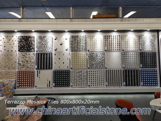 Ladrilhos de mosaico pré-fabricados de mosaico sob medida 800x800x 20mm